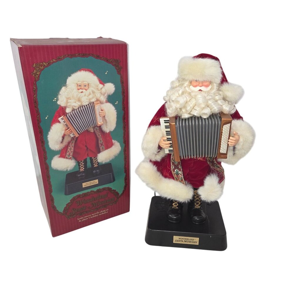 Vintage Christmas Fantasy Wonderland Santa Musician Plays 8 Holiday Melodies